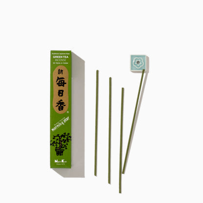 Morning Star GREEN TEA - Incense sticks and holder