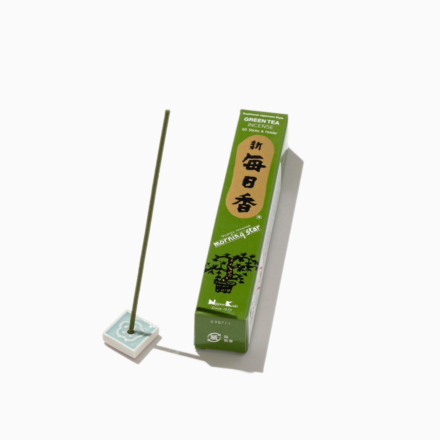 Morning Star GREEN TEA - Incense sticks and holder