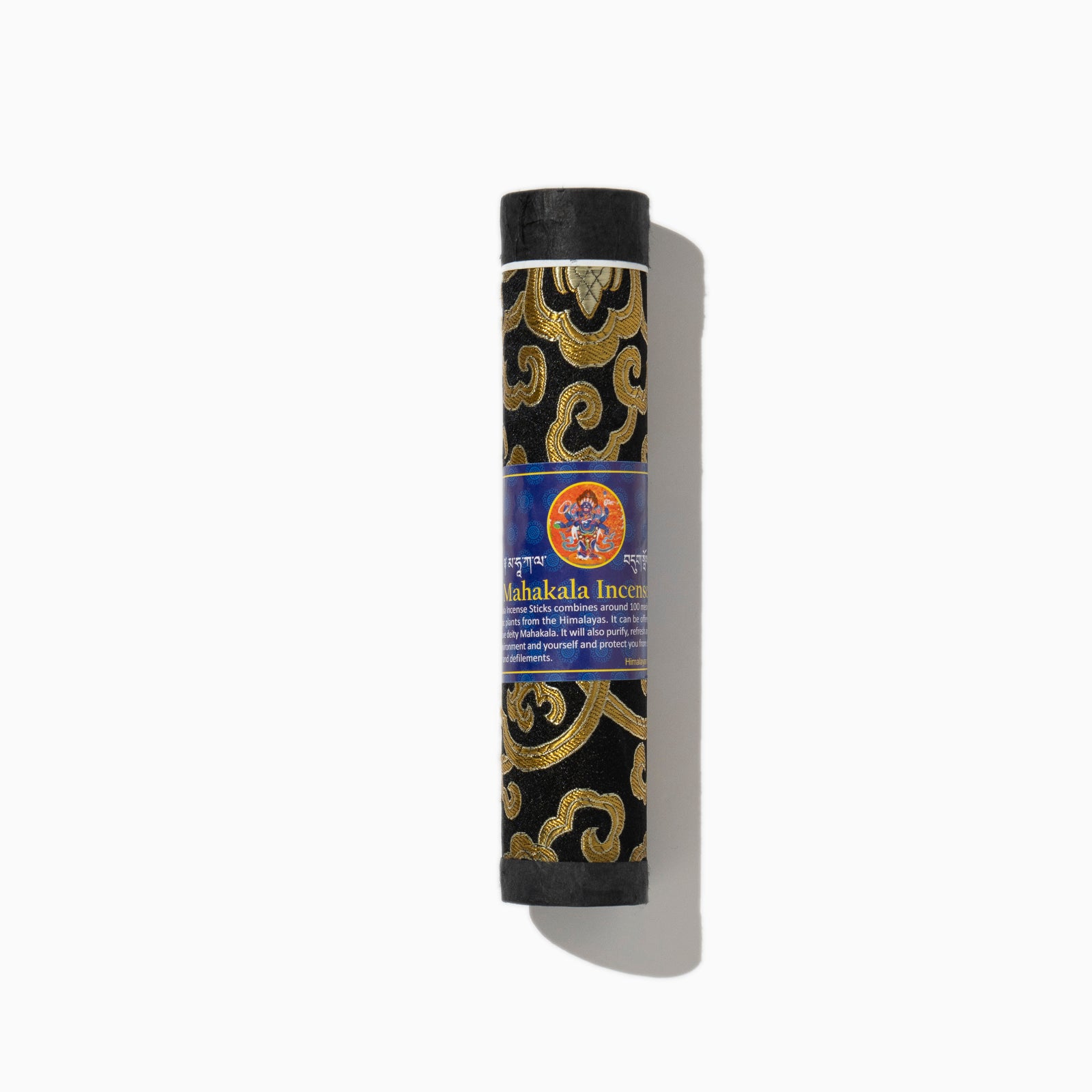 box of Mahakala Tibetan incense sticks on whiote background