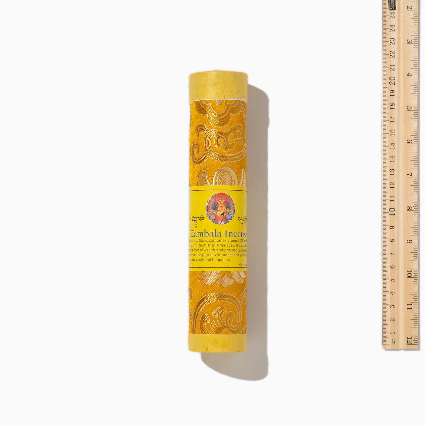 size box of Zambala Tibetan incense sticks on white background